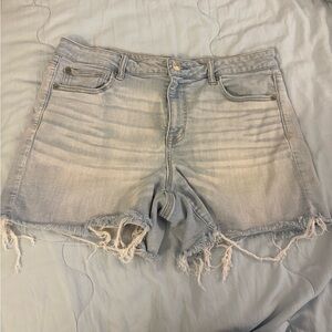 American Eagle Outfitters Light Blue Distressed Denim Cutoff Shorts